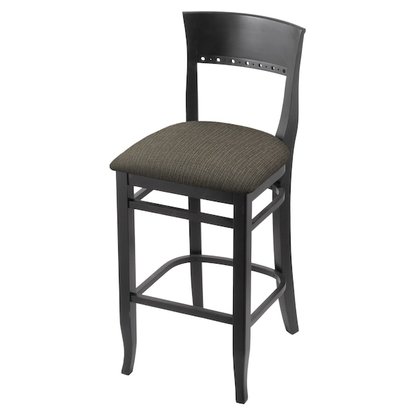 25" Counter Stool, Black Finish, Graph Chalice Seat